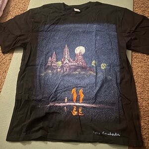 Cambodia Black Graphic T-Shirt